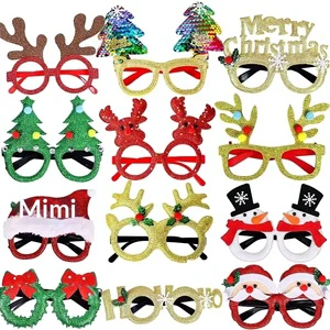 Christmas Party Glasses Set with Plastic & Cloth Materials Reindeer & Santa Claus Designs China Origin Model SDYJ-1