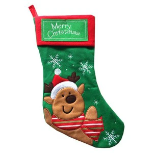 PARTYMENT Holiday Plush Christmas Stockings For Gift Giving Tree Decor Scene Setting And Party Supply Bulk Set 5 Pack