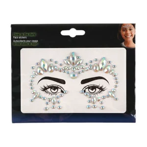 Party Photo Props Halloween Birthday Dress Face Jewels Pearl Gem Eyes Body Temporary Stickers Animal Themed Decorations Makeup