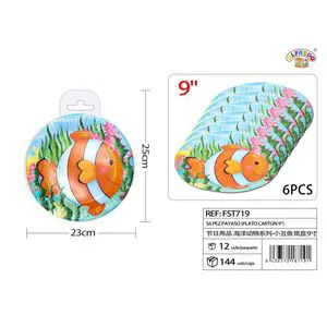 Clownfish S6 Party Supplies Durable Paper Plates and Bowls for Festivities