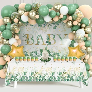 88pcs Wild One Jungle Animal Theme Balloon Arch Kit Paper Party Supplies Decoration for Unisex Birthdays Backdrop Tablecloth