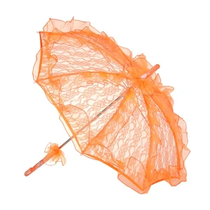 Semi-Automatic Lace Wedding Umbrella European Style Straight Parasol Bridal Photo Prop Outdoor Decoration