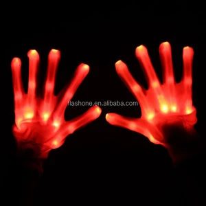LED Flashing Rave Gloves for Halloween & Christmas Parties Novelty Glowing Toys Finger Gloves Party Favors Stage Costume