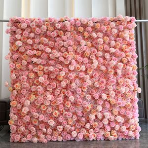 Artificial Flower Wall Wedding Backdrop Panel Luxury Silk Rose Wall Decoration Event Party Background Custom Size