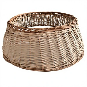 57cm Christmas Wicker Tree Skirt Rattan Tree Stand Cover Elegant Christmas Tree Accessories