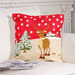 Hot Selling Holiday Gift Decoration Home Removable And Washable 100% Cotton Christmas Accent Pillow
