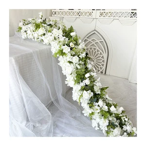 CQ 3 Colorful Artificial Wedding Flowers Table Runner and Centerpiece Arrangement for Wedding Decorations