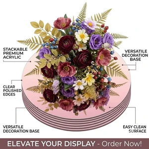 Custom Colored Round Acrylic Mirror Tray PMMA Shatterproof Mirror Disc for Wedding Candle Plate Table Centerpiece Decor