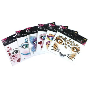 Glitter Face Art Stickers, Self-Adhesive Face Decor Decals For Halloween, Carnival, Festival And Party Makeup