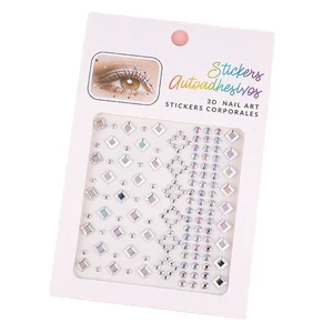 Ins New Arrival Bling Party Makeup Glitter Face Paint Eye Decoration Diamond Crystal Sticker Pearl Party Glue-free Face Sticker
