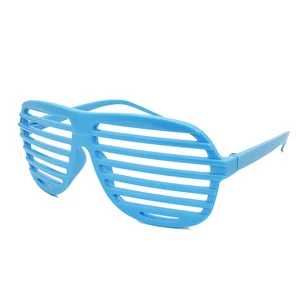 Novelty Place Shutter Glasses Neon Color Shutter Shaded Glasses Neon Color Plastic Glasses for Kids Adults 80's Party Props