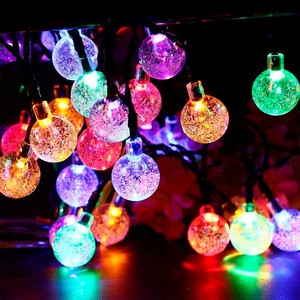 LED Christmas Light Strings Glass Bulbs Decorative Multicolor RGB-Assorted Colors