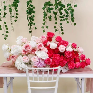 WG240039 Artificial Table Flowers Wholesale Wedding Floor Aisle Flower Row Decoration Wedding Table Flowers