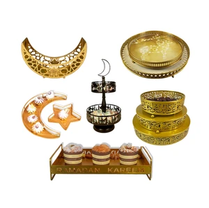 Islamic Muslim Party Ramadan Products Kareem Box Gift Sets Figurine Ramadan Decorations Outdoor Ramadan Serving Tray