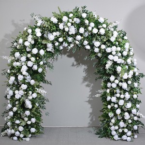 KL-FR001 Wholesale Custom Wedding Artificial Silk Floral Arch Set Backdrop with Flowers for Event Arrangement Stage Decoration