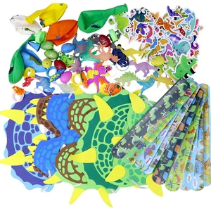 102 Pcs Party Favors Supplies Set Plastic Mini Dinosaur Toys for Kids