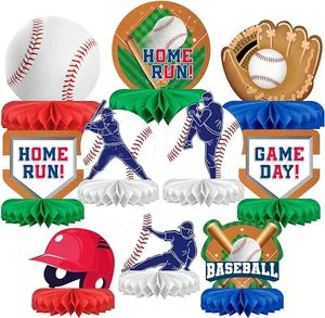 Baseball Themed Honeycomb Centerpiece 15cm Waterproof Eco-Friendly Party Favors for Birthday Celebrations Gameday Made Durable