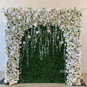Wholesale Price Green Flower Wall Backdrop Artificial Flowers Wedding Backdrop for Wedding Decoration