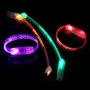 Customized Halloween Party Supplies Glowing In The Dark LED Flashing Bracelet Wristband Christmas Gift Decoration Item