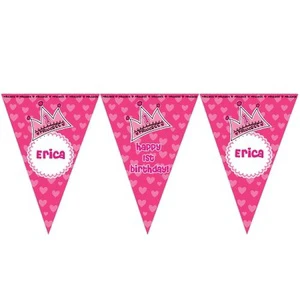 High Quality Factory Gilded Letters Happy Birthday Paper Flag Banner with UV Printing Modern Style Triangle Shape