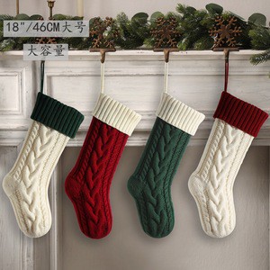 2025 Large Size Knit Christmas Stockings for Family Holiday Party Decor