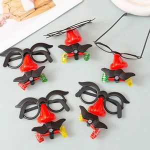Funny Glasses With Blowing Nose And Mustache Plastic Party Props For Youth Unisex Cartoon Theme
