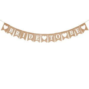 BRIDE to BE Bunting Flags Linen Banner for Wedding Party Decorations Fish Tail Pull Flag