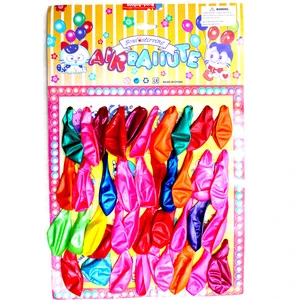 #party Favors#40pcs Card-packing 10-inch 1.2g Good Quality Courful Metallic Party Balloon