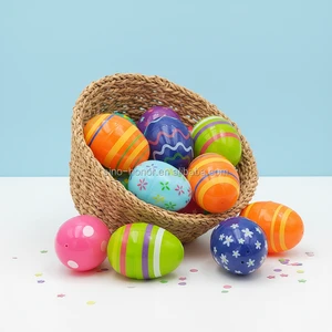 Plastic Letterpress Printed Easter Eggs Holiday Decoration & Gift Factory Wholesale