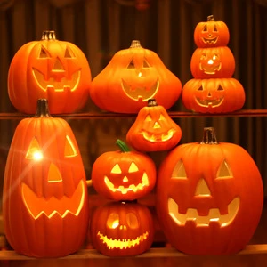 Hot Selling Life-Size Halloween Pumpkin Lantern Glowing Big Ornament for Mall Shop Scene Decoration Factory Price Festival Decor