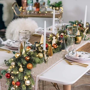 AYOYO's Hot Selling Artificial Luminous Pine Needles 1.8-meter Green Flower Wreath, Dining Table Home Decoration, Christmas Vine