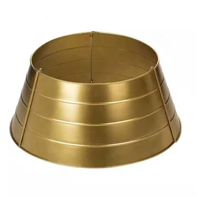 Customized Gold Plated Metal Christmas Tree Collar & Stand with Latest Design Modern Finish