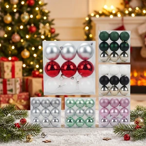 New Christmas Ornaments Electroplated Plastic 3.15-Inch Christmas Tree Ornaments Holiday Decoration Christmas Ball Set