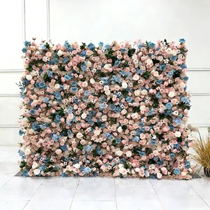 GNW Customized Flowers Wall Wedding Decor Wedding Artificial Flowers Wall Panel Backdrop Wedding Decoration Flower Wall