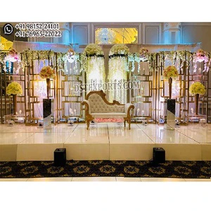 Box Style Candle Wall Wedding Backdrop Stand Fancy Candle Holder Wall Wedding Backdrop Glamorous Candle Wall Stage Decoration