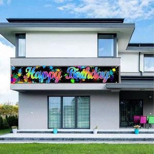 2026 New Colorful Letter Series Custom Birthday Banner Flag for Birthday Backdrop Decorations Garden Hanging Cloth