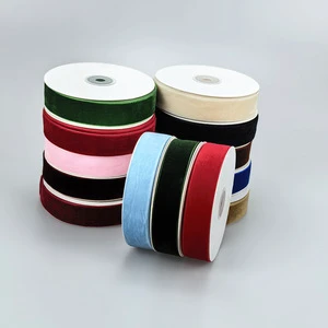 Eden Small Roll Polyester Velvet Ribbon 3 Yards Christmas Decoration Accessories Multiple Sizes & Colors Flocking Ribbon
