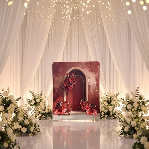 Straight Double Sided Tension Fabric Backdrop Display Free Customized Design Pillowcase Cover Photo Booth Backdrop Only