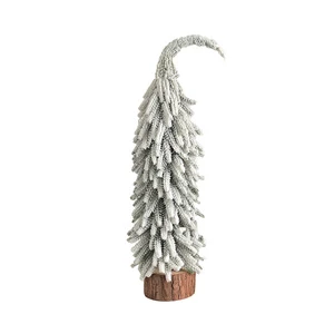 Snow Covered Small Standing Christmas Tree for Table Furnace Decoration Holiday Supplies