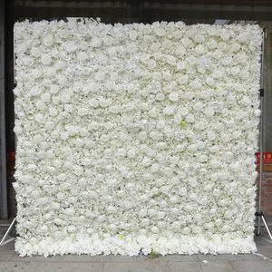 White Flower Wall Decoration Fabric Backdrop for Wedding Valentine's Day Party Photography Background