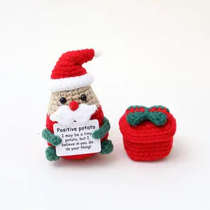 High Quality Modern Santa Claus Crochet Ornaments Handmade Christmas Tree Decorations Customizable Color & Size