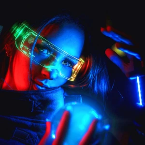 Colorful Luminous Glasses EL Wire Neon Light up DJ Sunglasses Lamp for Music Bar KTV Festival Halloween Party Holiday Decoration