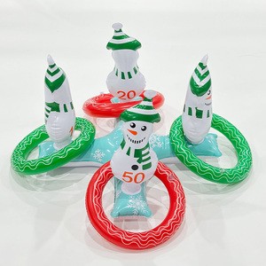 Christmas Party Supplies Throwing Toys Kids Inflatable Ring Toss Game for Outdoor Indoor Christmas Family Games