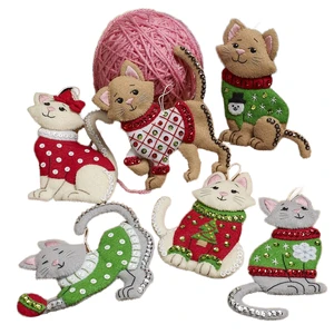 Hot Sale Cute Christmas & New Year Tree Ornaments Durable Needle Felted Child Decoration