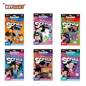 Keybaby Black Scratch Art Paper Set Rainbow Magic Crafts for Girls Christmas Gifts & Party Favors Free Sample