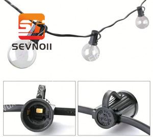 LED Warm White Copper Garland Fairy String Lights G40 Bulbs 10M Indoor/Outdoor Garden Festoon Christmas Decor IP65 Rated
