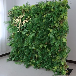 Artificial Green Flower Wall for Weddings Events Silk Square Mori Style Decoration Stage Background Flower Wall
