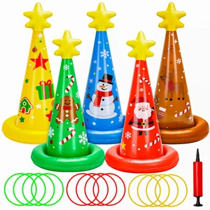Custom PVC Factory Sale Inflatable Inflatable Christmas Tree Hats Toss Halloween Game for Kids Party Novelties
