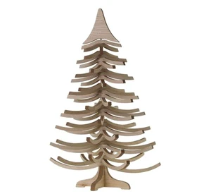 Wooden Christmas Display Stand for Ornaments and Decoration Tree Shape Wooden Polish 14 X 20 Inch Height