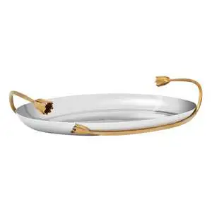 Rounded Shape Metal Serving Trays For Serving Delicious food and Dessert Hotels Restaurants and Home Kitchen Serving Usage